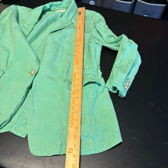 Loft Green Single Button Lightweight Linen Blend Blazer Women's  Size Medium M - Picture 5 of 9